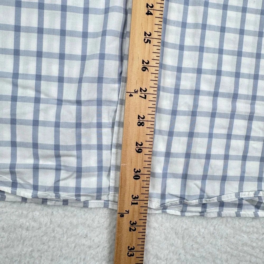 J Crew Shirt Mens XL Tailored Fit Washed Casual Button‎ Down White Gingham Check